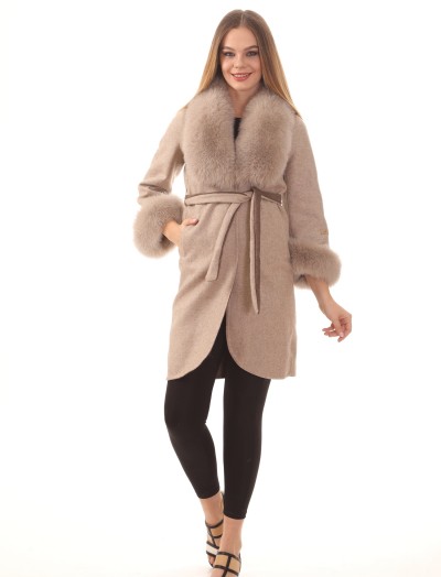 Women's Cream Alpaca Fur Coat