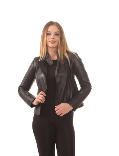 Women's Black Stylish Leather Jacket