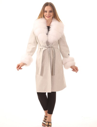 Women's Alpaca White Long Coat